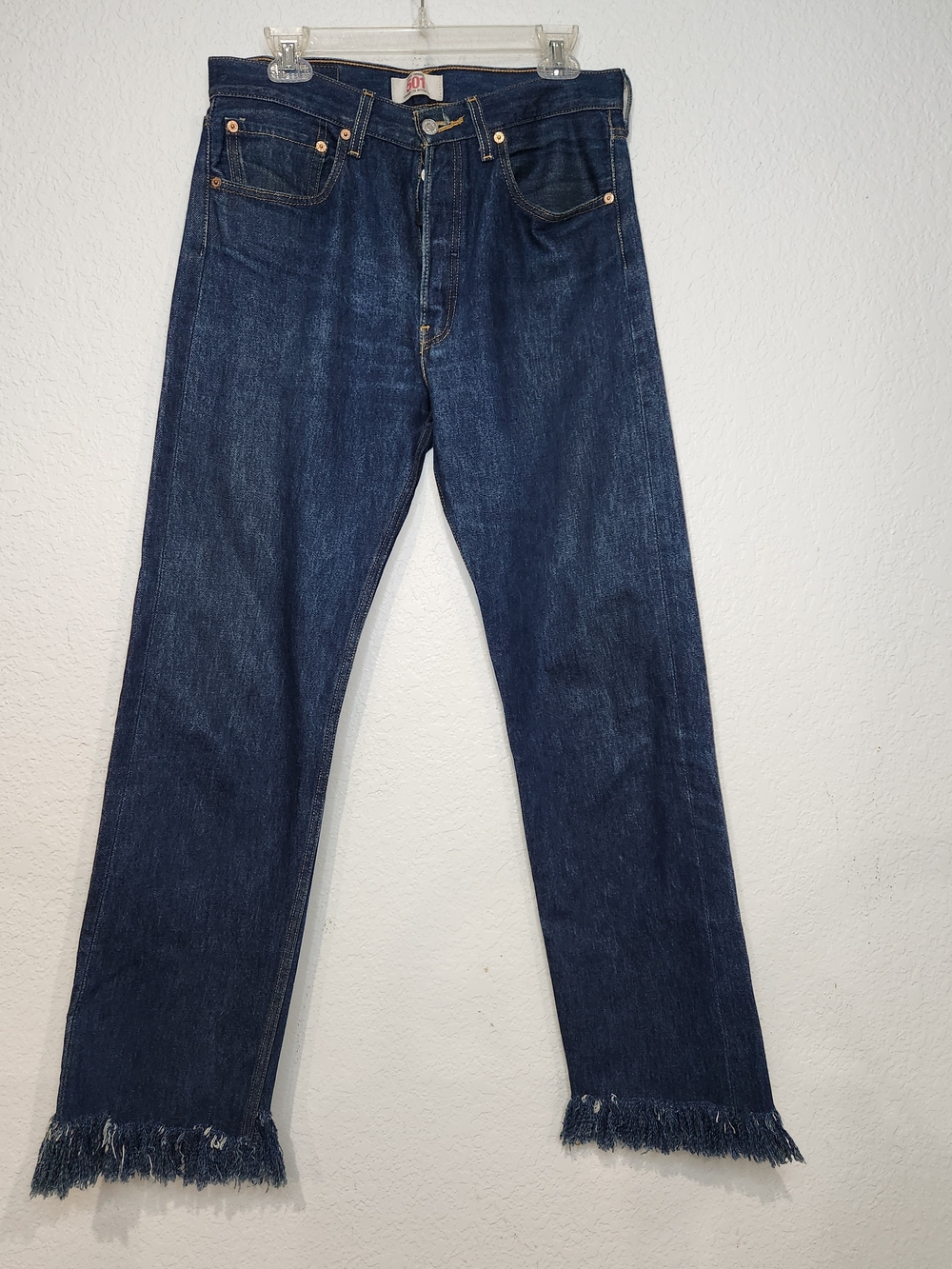 LEVIS Original 501 Men's Dark Blue Straight Leg Jeans - Classic Denim